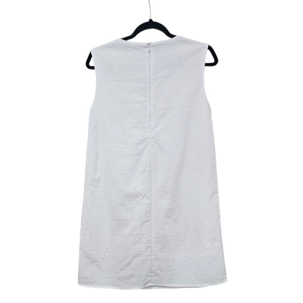 All:Row Tassel Contrast Trim Linen Blend Mini Dress White Size S - Picture 2 of 5